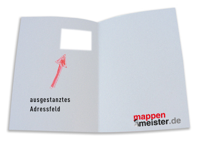 Mappe mit ausgestanztem Adressfeld